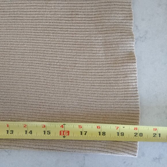 Ralph Lauren gold tan metallic ribbed cotton turtleneck sweater PP - Picture 12 of 13